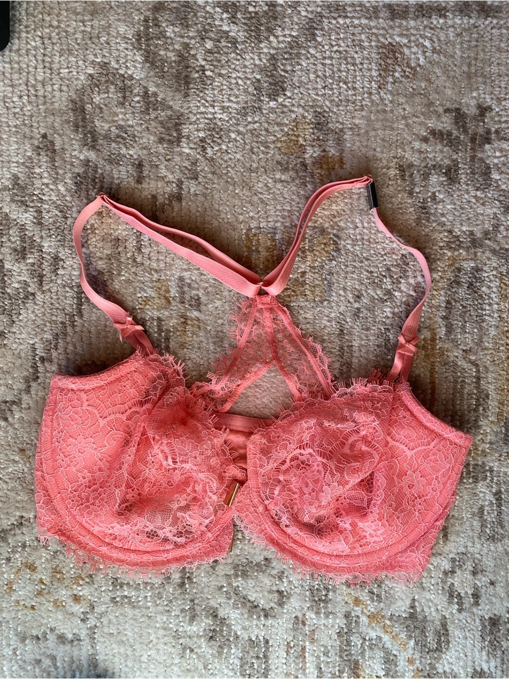 Victoria's Secret Coral Lace Underwire Bra